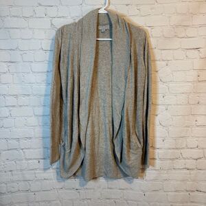 Barefoot Dreams Tan Cardigan Soft Knit Sweater